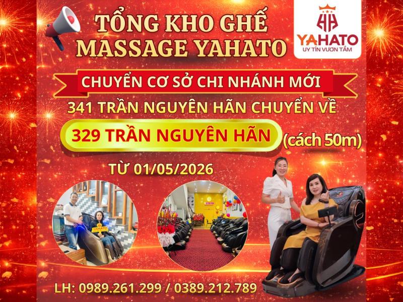   
          Thông báo chuyển địa chỉ chi nhánh – Tổng kho ghế massage Yahato Hải Phòng