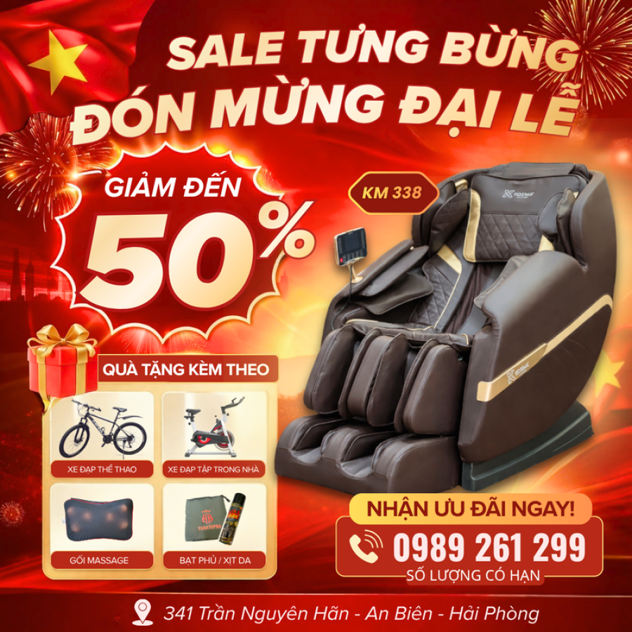   
          Ghế Massage KM338 – Massage Bi Lăn Toàn Thân Êm...